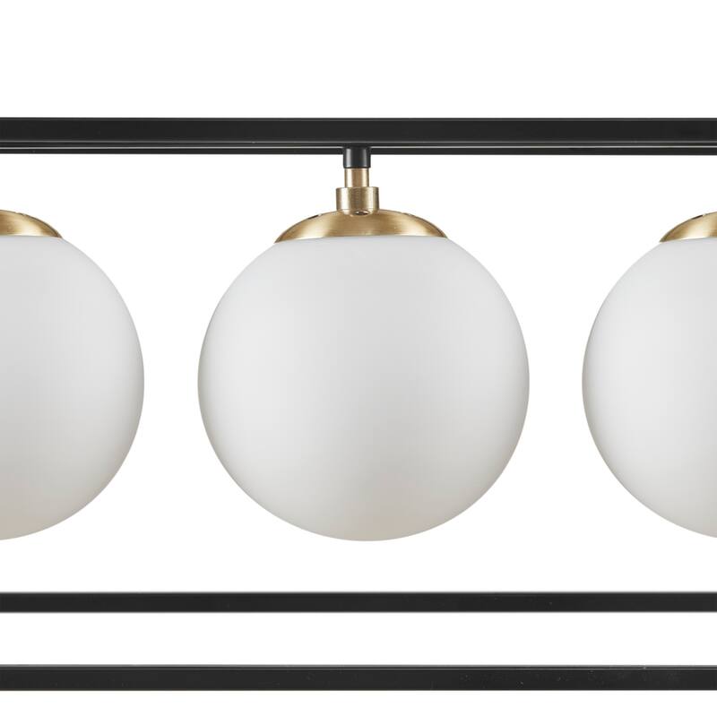 INK+IVY Helena 6-Light Frosted Glass Globe Linear Chandelier