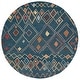 preview thumbnail 6 of 7, SAFAVIEH Handmade Suzani Aiki Boho Tribal Wool Rug 6' x 6' Round - Dark Blue/Multi