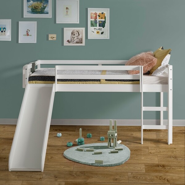 Twin loft bed with slide deals