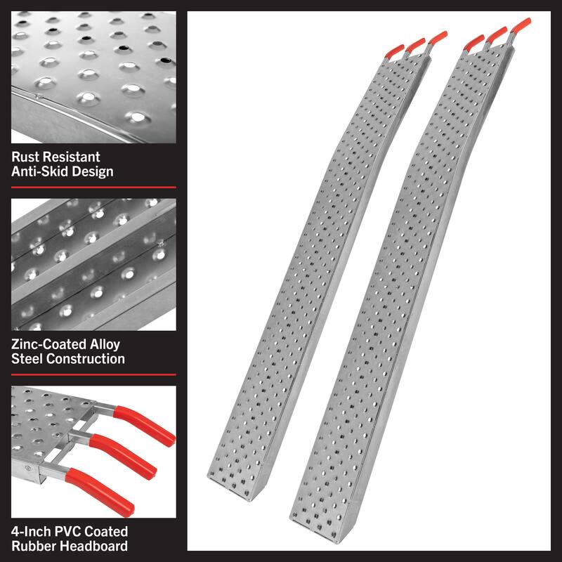 Loading Ramps - Set of Two 69-Inch Ramps for ATVs, Motorcycles, Mowers, Carts - 2200lb Capacity Car Ramp Set by Stalwart