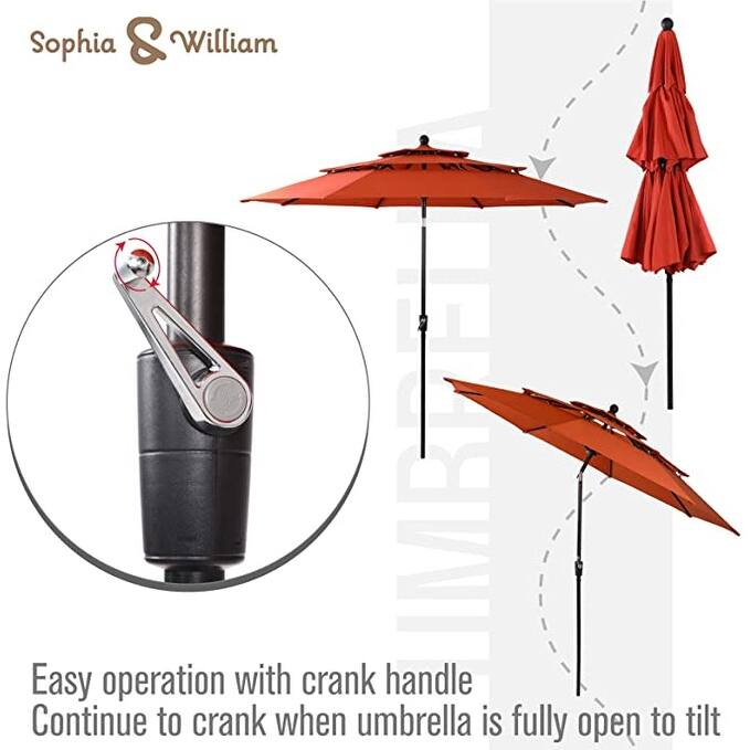 MAISON ARTS Outdoor Patio 6 Pieces Dining Set with Umbrella