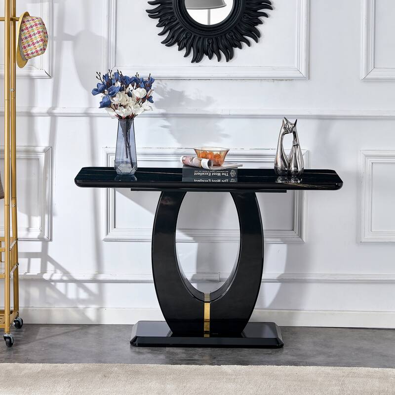 47.2 "x 18" x 29.5 "Modern minimalist striped MDF material rectangular counter dining table for bedroom bedside entrance