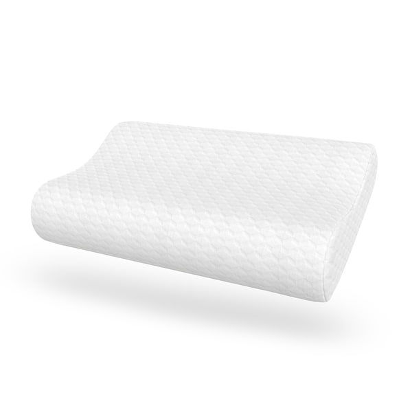 slide 2 of 9, Bodipedic Classics Gel-Infused Contour Memory Foam Bed Pillow - White Single