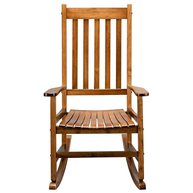 Outdoor Simple Style Wooden Rocking Chair - Natural