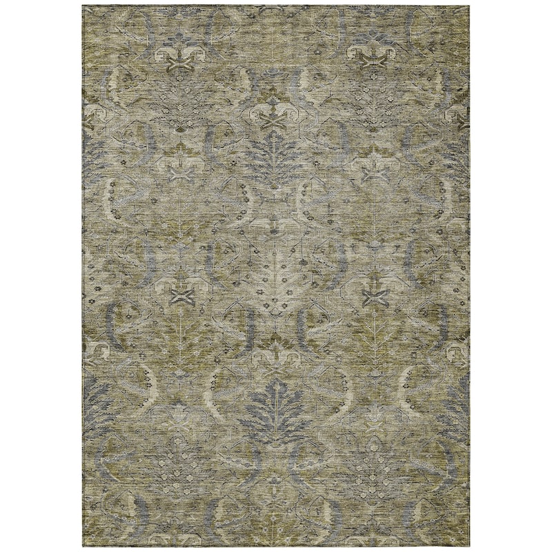 Machine Washable Indoor/ Outdoor Boho Traditional Chantille Rug