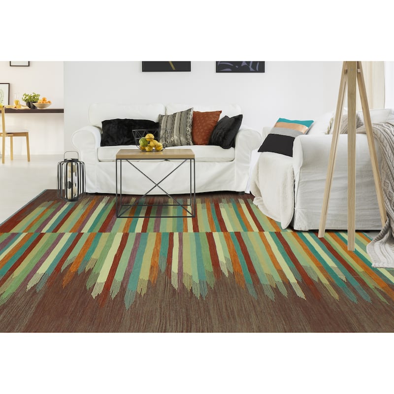 Winchester Flatweave Radclyf Brown/Ivory Rug - 9'3" x 12'1"