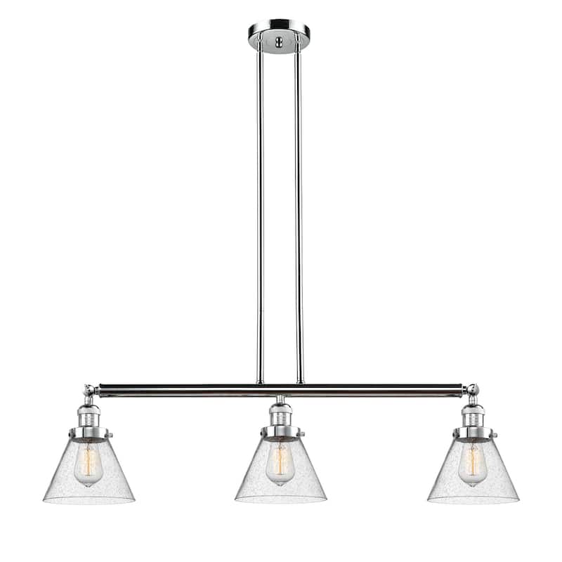 Innovations Lighting Large Cone 3 Light 40" Wide Linear Chandelier