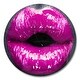 preview thumbnail 2 of 8, Designart 'Purple Lip Makeup' Oversized Shabby Chic Wall CLock