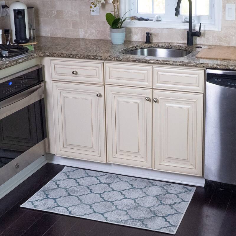 SussexHome Non-Skid Ultra-Thin Area Rugs for Laundry Room, Entryway, Bathroom and Kitchen - Washable Multipurpose Floor Mat
