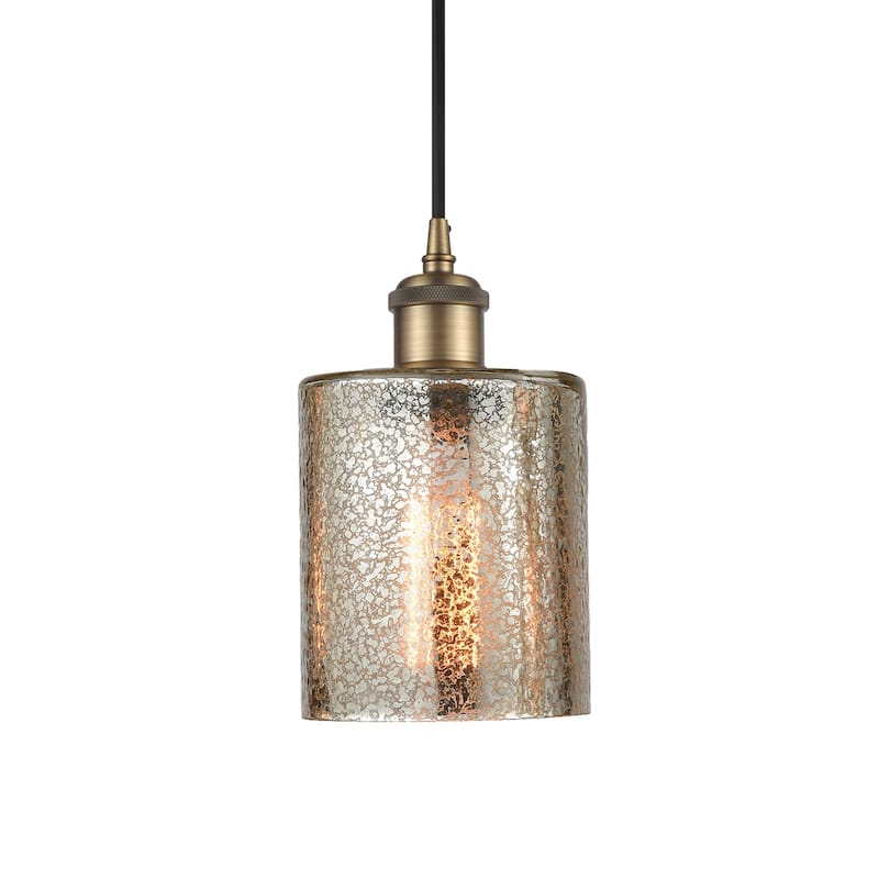 Innovations Lighting 516-1P-8-5 Cobbleskill Pendant Cobbleskill 5" - Mercury / Brushed Brass