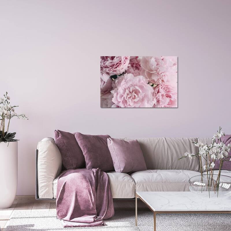 Pink Peonies Top Print On Acrylic Glass by Chelsea Victoria