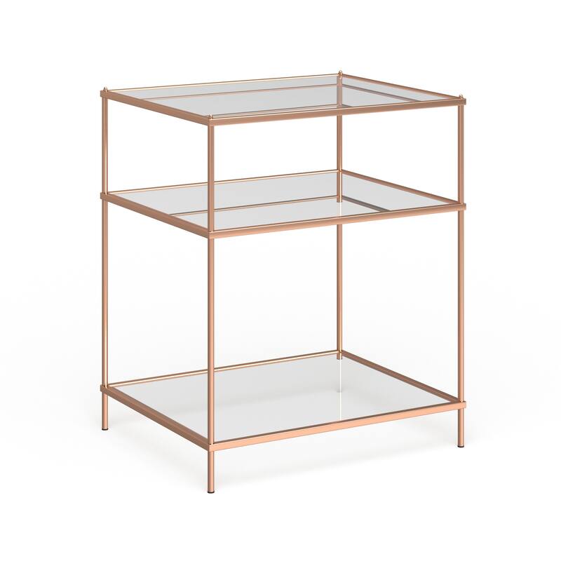 SEI Furniture Grant Side Table - Copper - Glass
