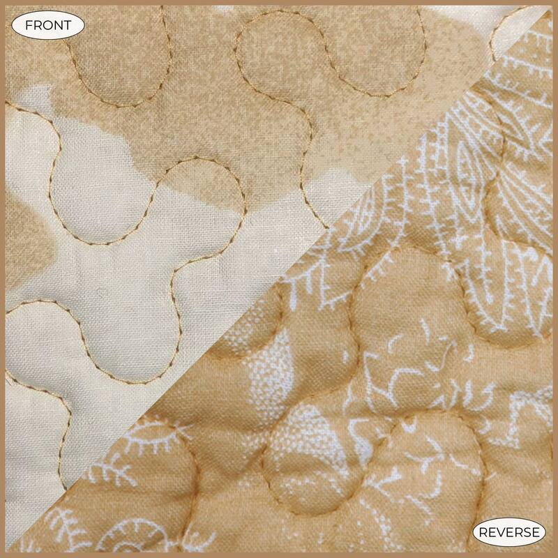 Paseo Road Elsa Cow Print and Paisley 100% Cotton 3 Piece Reversible Quilt Set