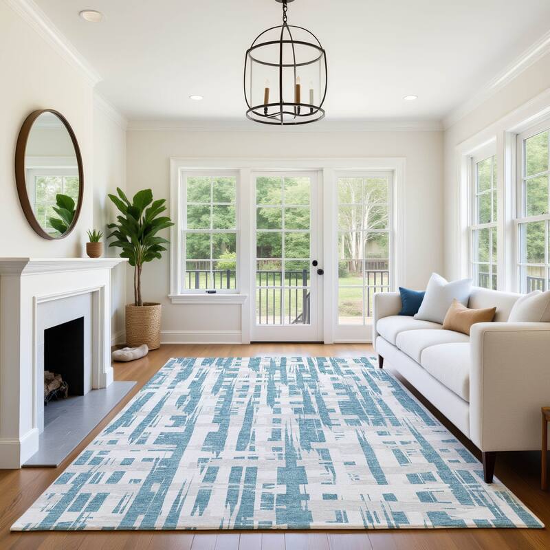Premium Washable Super Soft Contemporary Plaid Mayfield Rug