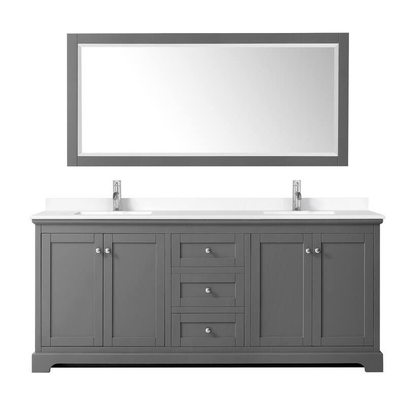 Wyndham Collection Avery 80" Free Standing Double Basin Vanity Set