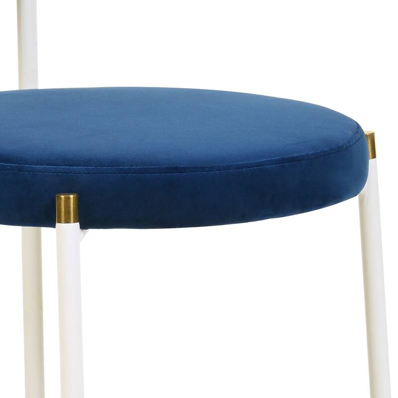 LeisureMod Euston Set of 4 Velvet Modern Dining Chair - Wicker Back Accent Chair for Home Living Room & Kitchen
