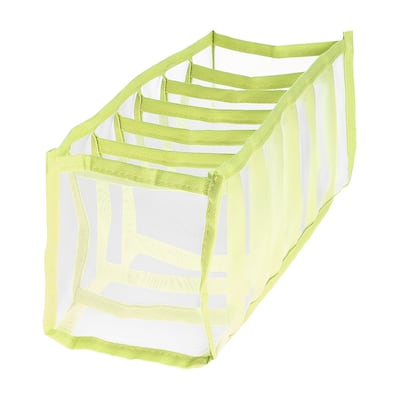 Underwear Drawer Organizer, 7 Grids Foldable Sock Underpants Organizer - Green