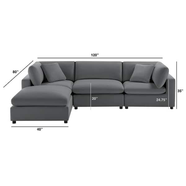 dimension image slide 0 of 5, Cambrai Modular 4-Piece XL Chofa Sectional