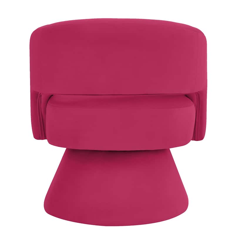 Modern Upholstered Velvet Swivel Barrel Chair with Armrest