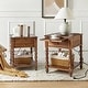 preview thumbnail 9 of 9, HULALA HOME Eric Traditional 26" Tall Solid Wood End Table with Built-in Charging Station and Extendable Tray Set of 2