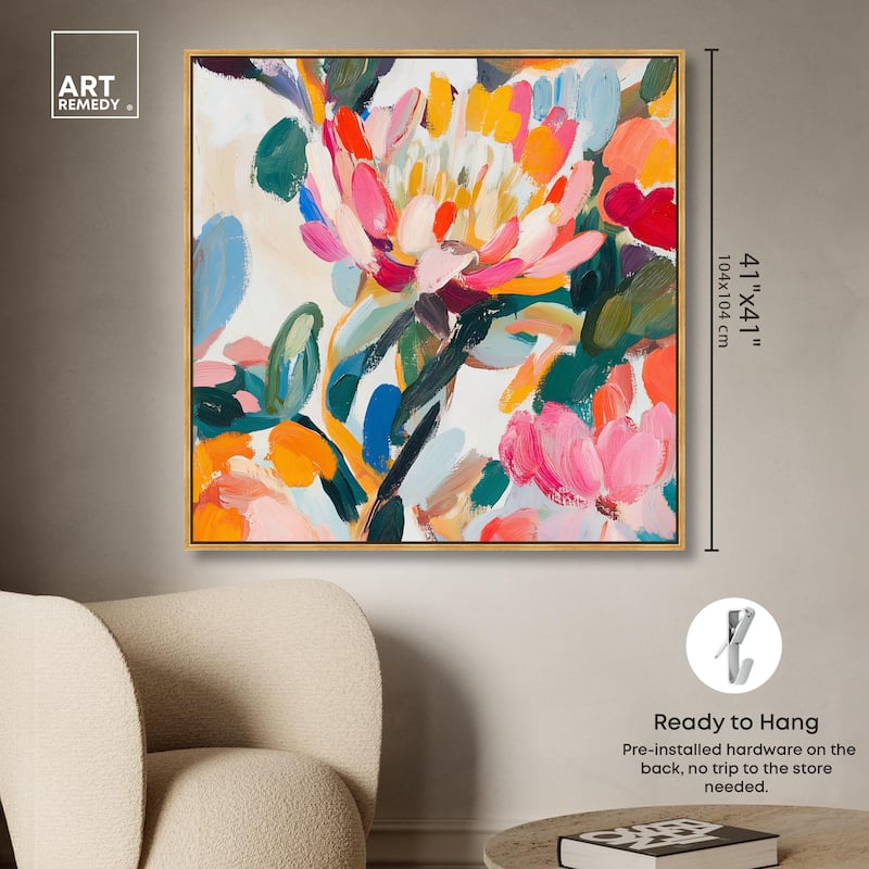 Lively Flora I Canvas by Art Remedy
