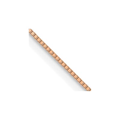 Curata 14k Rose Gold 0.5mm Baby Box Chain Necklace for Women Options: 16 18 20 24