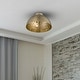 preview thumbnail 10 of 10, Golden Lighting Shepard 3-light Flush Mount in Modern Brass and Modern Brass shade
