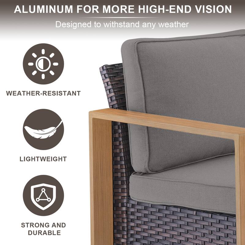 Gymojoy Outdoor Wicker Patio Furniture Sofa Set