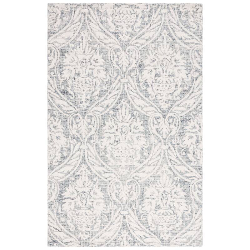 SAFAVIEH Handmade Abstract Martijke Modern Wool Rug - 6' Square - Ivory/Grey