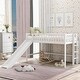 preview thumbnail 11 of 13, Twin Loft Bed with Ladder and Slide White Platform Bed