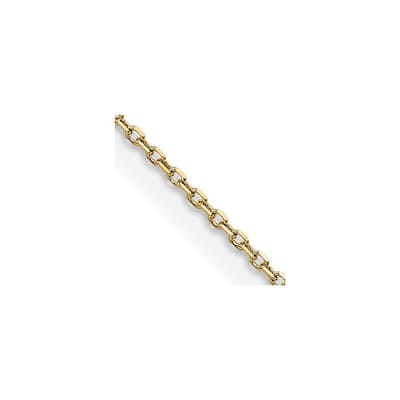 Curata 14k Yellow Gold .85mm Diamond Cut Rolo Chain Necklace (Spring Ring)