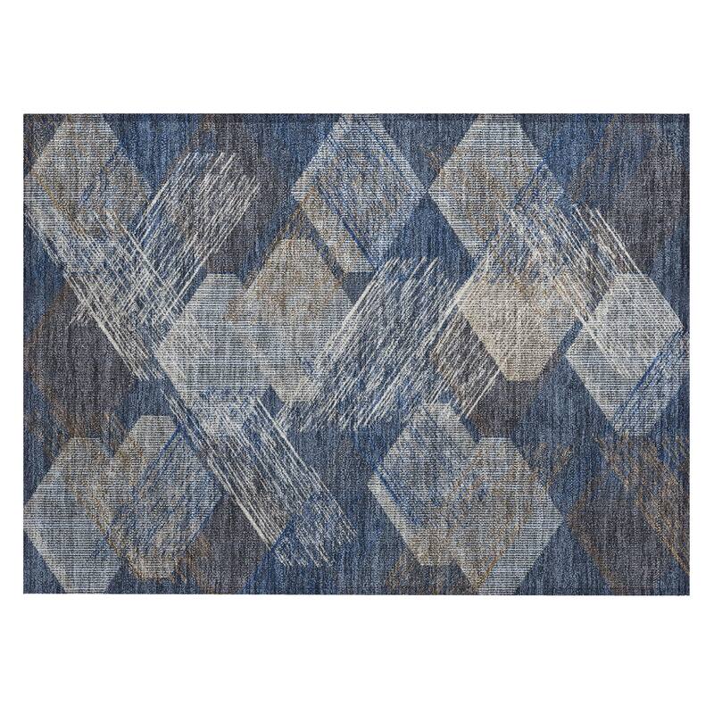 Machine Washable Indoor/ Outdoor Modern Hotchkiss Chantille Rug