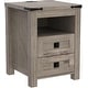 preview thumbnail 19 of 26, Farmhouse Nightstand with Charging Station, End Table, Side Table