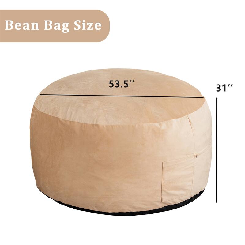 Giant 5' Memory Foam Furniture Bean Bag Chairs with Microfiber Cover