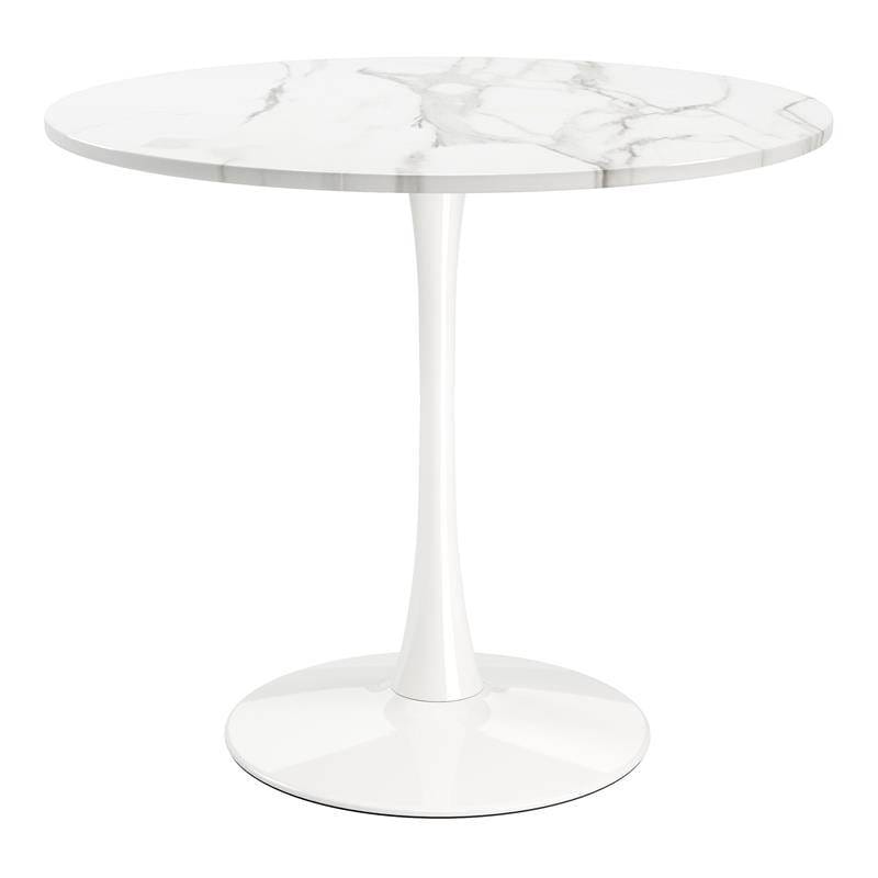 36 inch round store white pedestal table