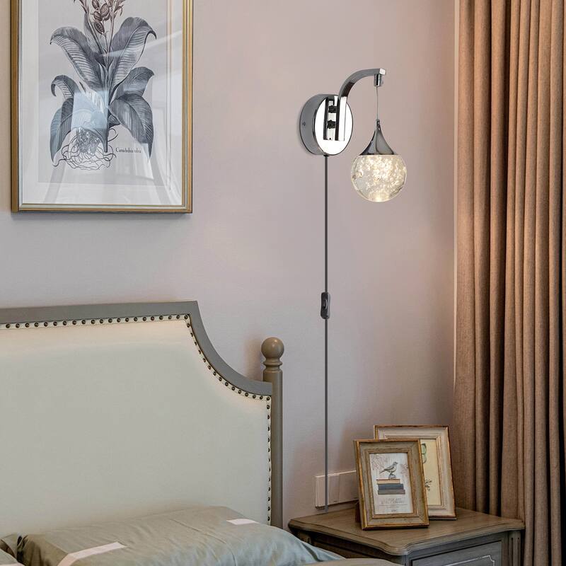LED Wall Lights Plug in Wall Sconce Crystal Wall Sconces - N/A