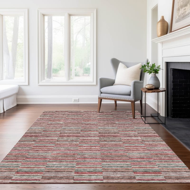 Machine Washable Indoor/ Outdoor Chantille Contemporary Geo Rug