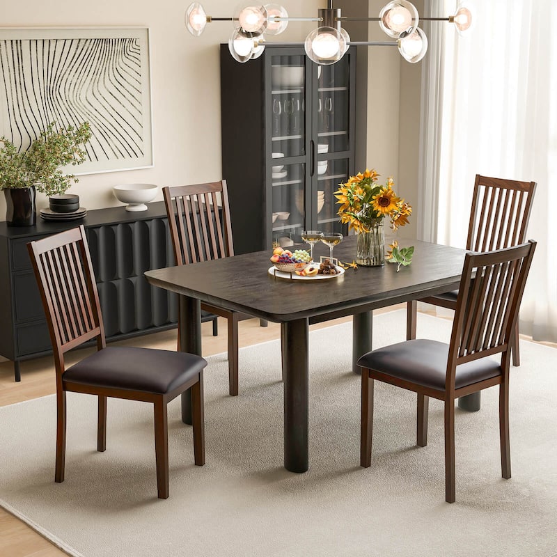 2/4PCS Wooden Upholstered Dining Chairs Farmhouse Dining Side Chairs