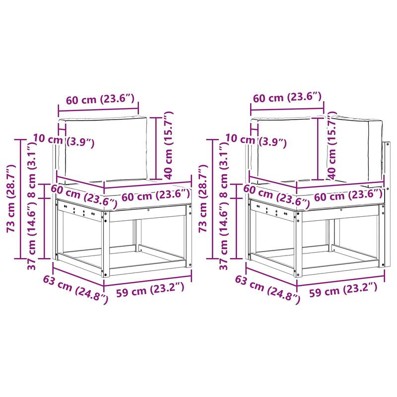 vidaXL Outdoor Sofa Set with Cushion 7 pcs Natural and Anthracite
