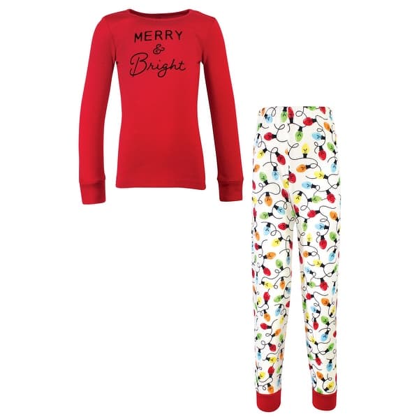 slide 1 of 1, Touched by Nature Baby, Toddler and Kids Unisex Holiday Pajamas, Kids Merry and Bright Merry and Bright - 2T