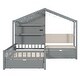 preview thumbnail 9 of 38, Gray Twin House Bed with Sofa, Charging Station & Drawers - Fun & Functional