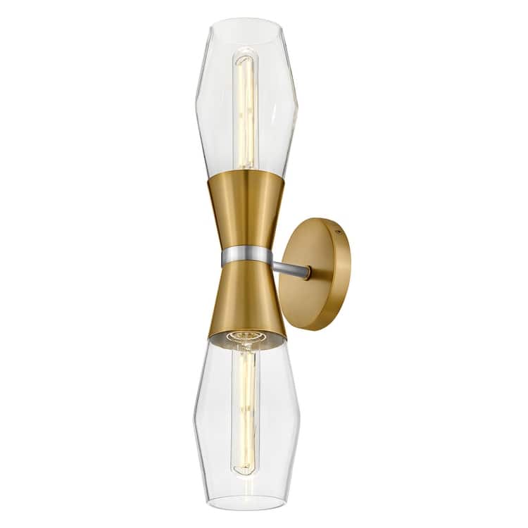 Lark 83902 Livie 2 Light 22" Tall Wall Sconce with Clear Glass Shades