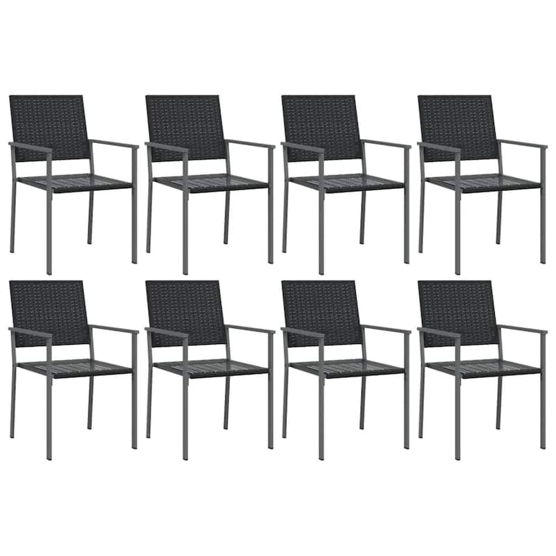 vidaXL 3/5/7/9 Piece Patio Dining Set with Cushions Poly Rattan and Steel