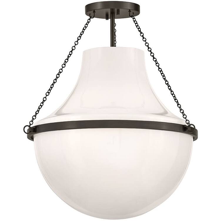 Hinkley Lighting 46893 Collins 20" Wide Semi-Flush Urn Ceiling Fixture - Black Oxide