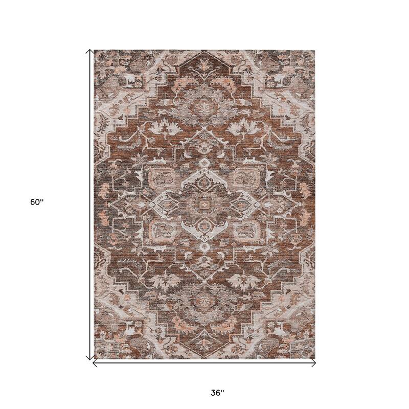 HomeRoots Oriental Traditional Rectangle Outdoor Rug