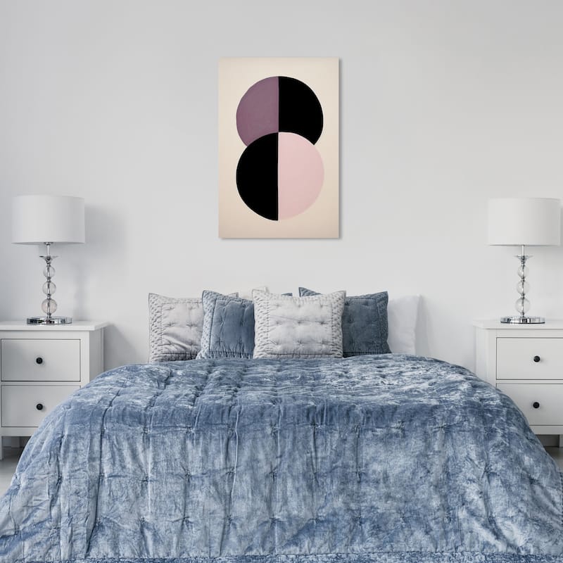 Wynwood Studio Canvas Fashion and Glam Eyeshadow Duos Black and Dark Purple Modern & Contemporary Wall Art Canvas Print