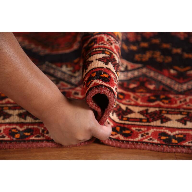 Vegetable Dye Tribal Shiraz Persian Rug Handmade Vintage Wool Carpet - 6'11"x 9'11"