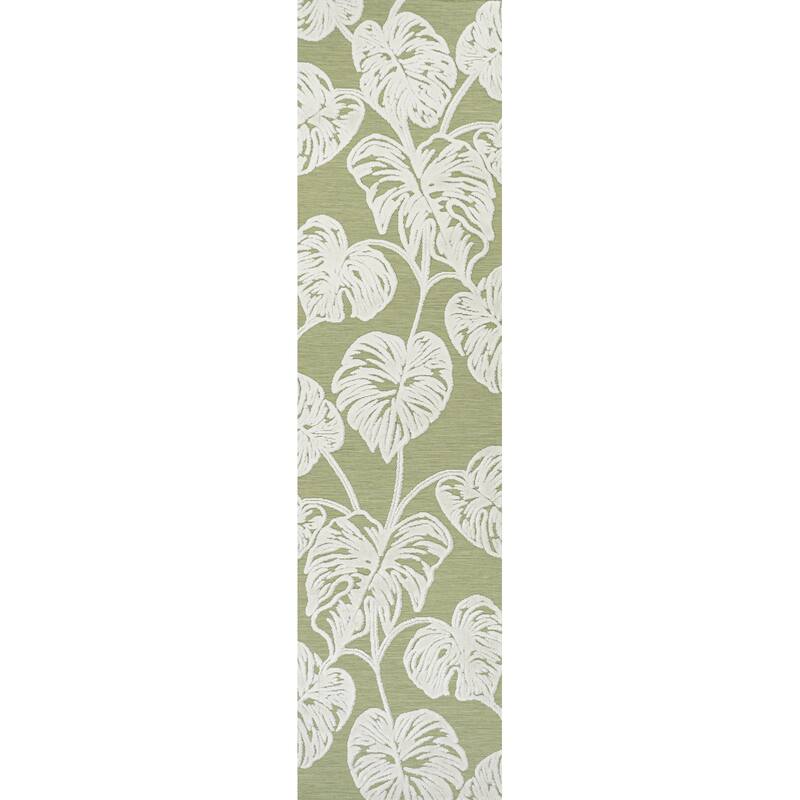 JONATHAN Y Montego Abstract Swirl Area Rug - 2 X 8 - Light Green/Ivory
