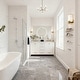 preview thumbnail 2 of 12, Nephelily 60 inch Transitional White Bathroom Vanity, Double Sinks
