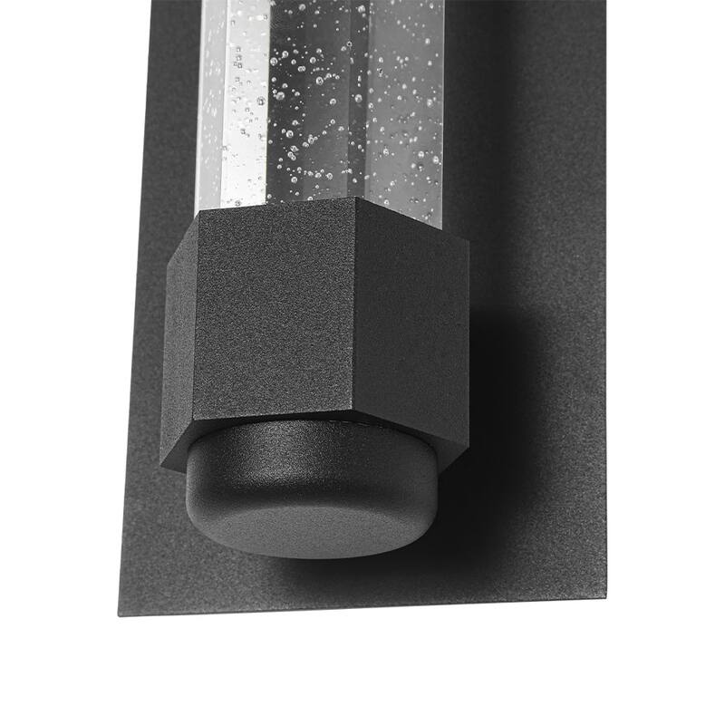 1-Light Bubble Crystal Linear Tube Dimmable LED Vanity Wall Lamp - Black